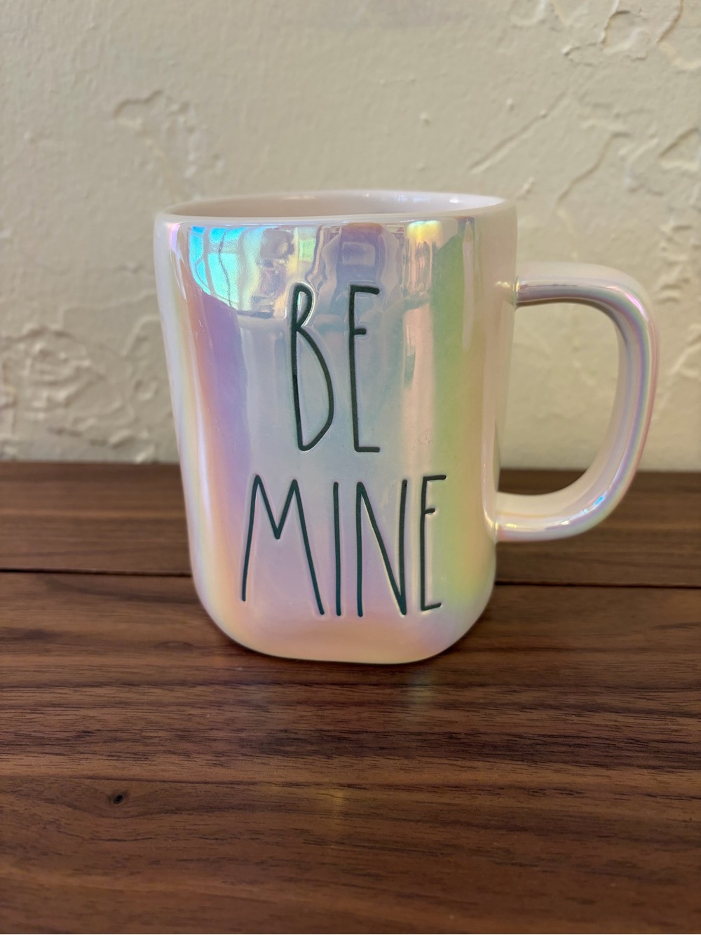 Rae Dunn BE MINE Iridescent Pearl Ceramic 16 oz Mug Valentine’s Day